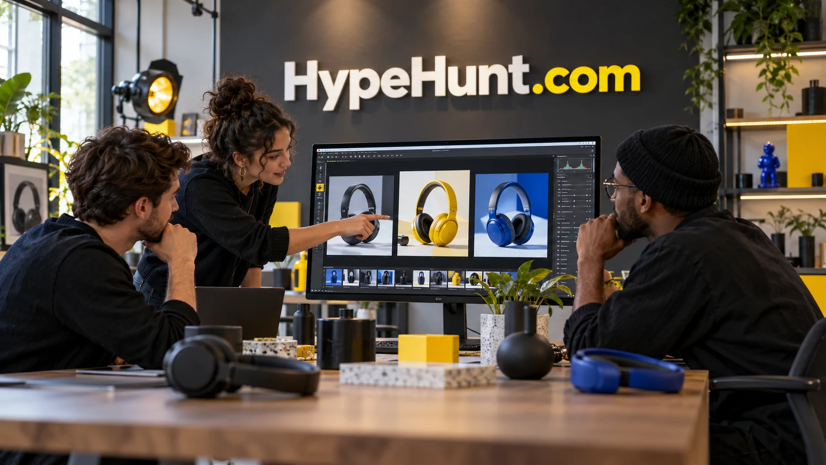 A discovery editorial team selecting products together